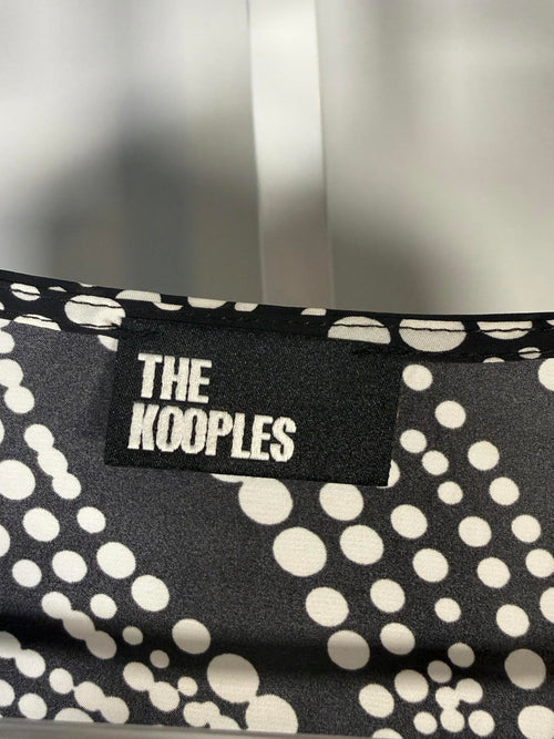 NWT The Kooples Black White Abstract Dot Print Mini Dress FR 1 US Small