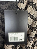 NWT The Kooples Jasmine Print Silk Wrap Dress Black Beige Floral Size 1 US XS-S