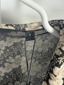 NWT The Kooples Jasmine Print Silk Wrap Dress Black Beige Floral Size 1 US XS-S