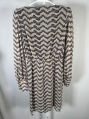 NWT The Kooples Jasmine Print Silk Wrap Dress Black Beige Floral Size 1 US XS-S