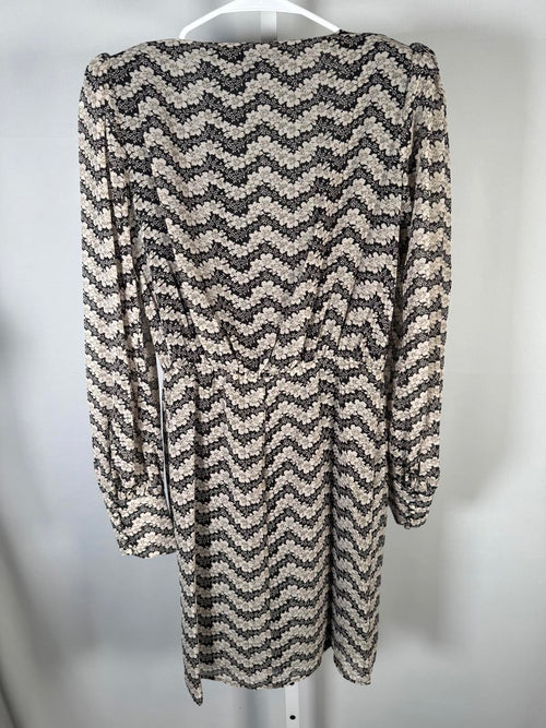 NWT The Kooples Jasmine Print Silk Wrap Dress Black Beige Floral Size 1 US XS-S
