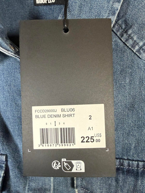 The Kooples NWT Sleeveless Denim Shirt Blue Slim Fit Size 2 / US Small-Medium