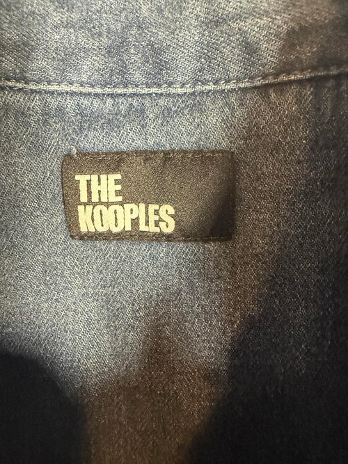 The Kooples NWT Sleeveless Denim Shirt Blue Slim Fit Size 2 / US Small-Medium