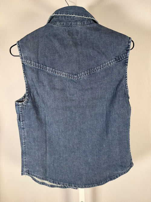 NWT The Kooples NWT Sleeveless Denim Shirt Blue Slim Fit Size 1 / US XS - Small