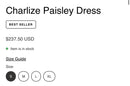 NWT Guadalupe Charlize Paisley Dress Women's Large