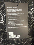 NWT The Kooples Galaxy Rhinestone Beaded Top Black Sheer Long Sleeve Size Small