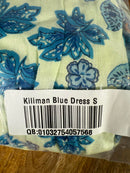 NWT Guadalupe Kiliman Blue Floral Tiered V-Neck Maxi Dress Size Small