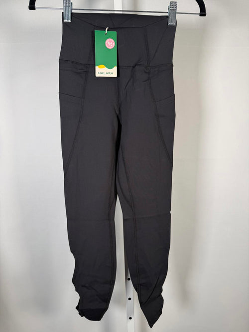 NWT Halara High Waisted Cut-Out Yoga 7/8 Leggings with Pockets Black XS