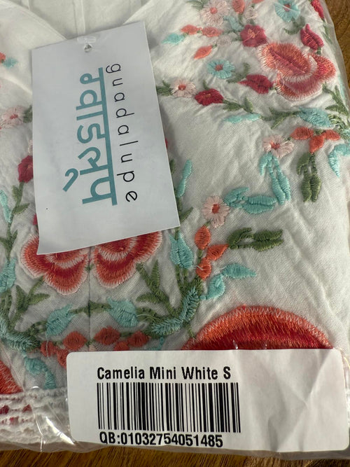NWT Guadalupe Camelia White Mini Dress Women's Small