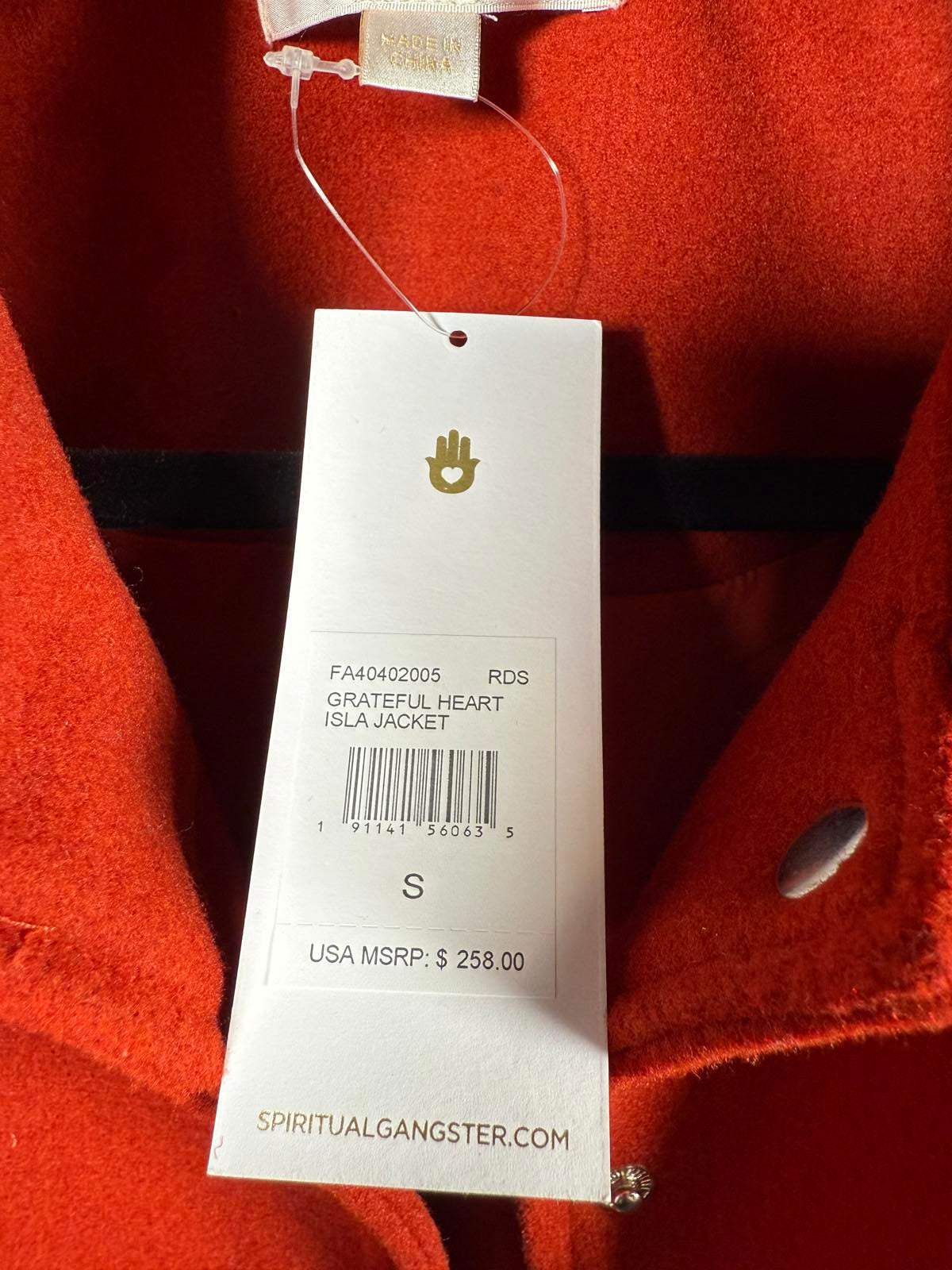 Spiritual Gangster Grateful Heart Isla Jacket Size Small NWT