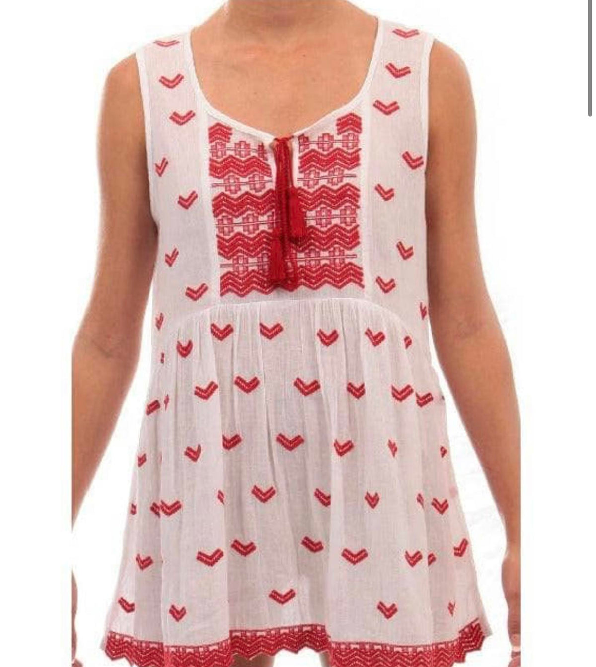 NWT Guadalupe Arabella Red Embroidered Top Medium