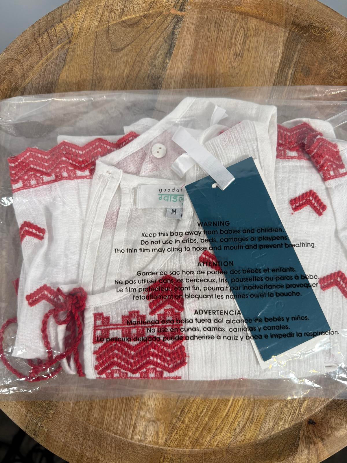 NWT Guadalupe Arabella Red Embroidered Top Medium