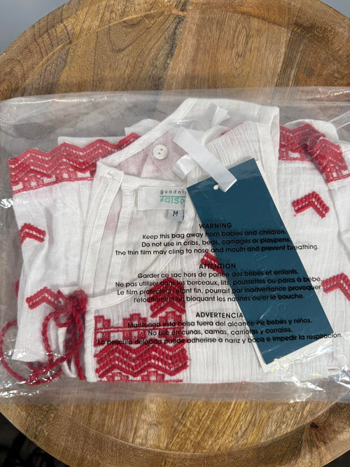 NWT Guadalupe Arabella Red Embroidered Top Medium
