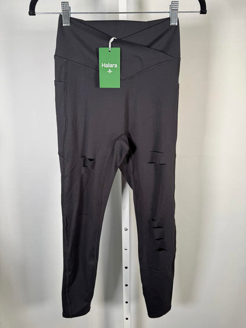 NWT Halara DayStretch High Waisted Crossover Ripped Cut Out Leggings Size Small