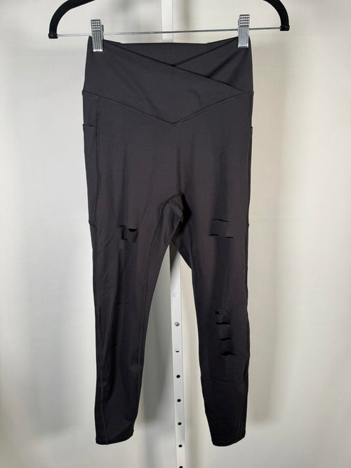 NWT Halara DayStretch High Waisted Crossover Ripped Cut Out Leggings Size Small