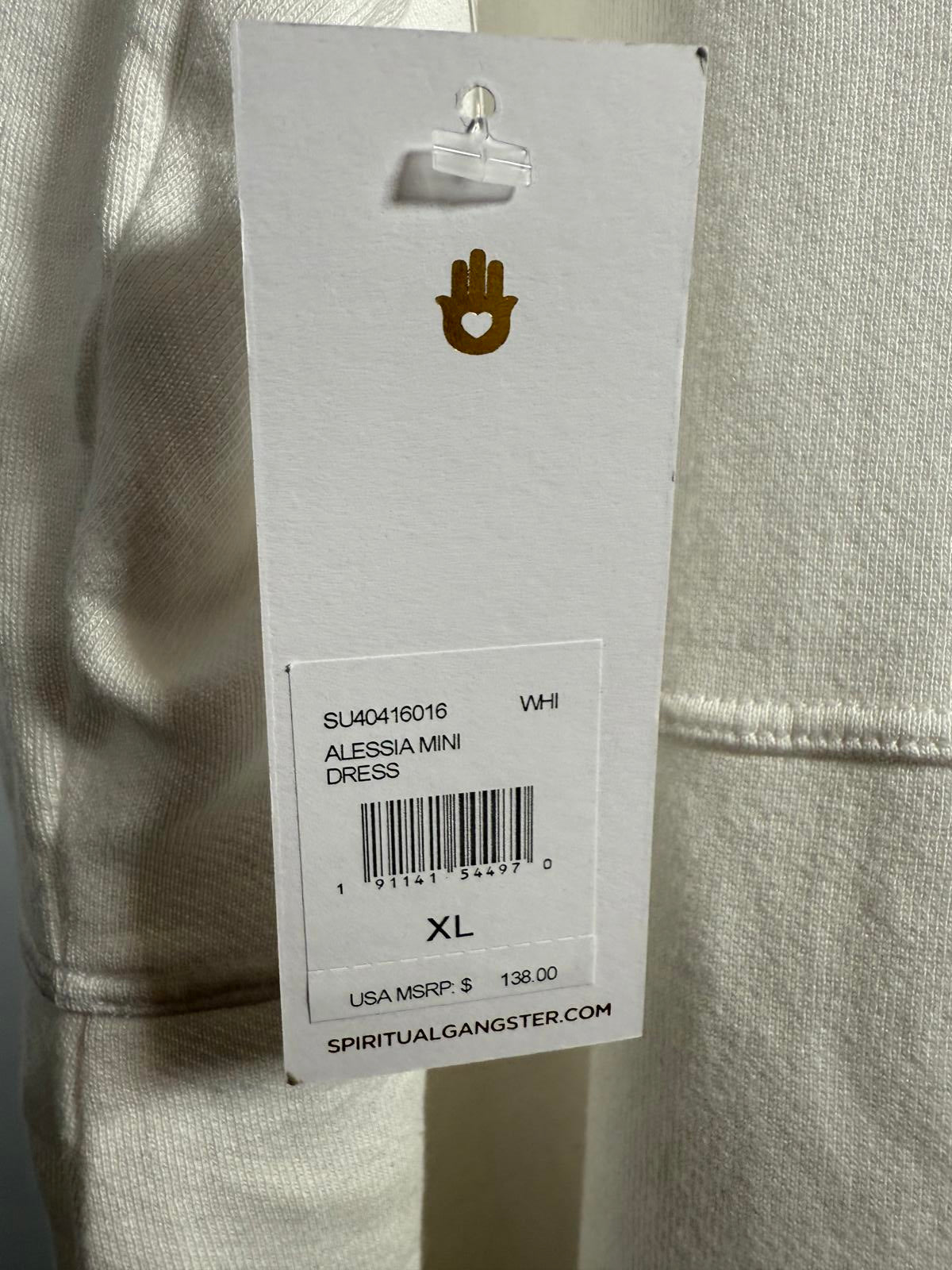 NWT Spiritual Gangster Women's Alessia Mini Dress White Size XL