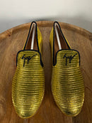 Giuseppe Zanotti Gold Tetra Trend Loafers Slip-On EU 34 (US 4) Luxury Flats NWB