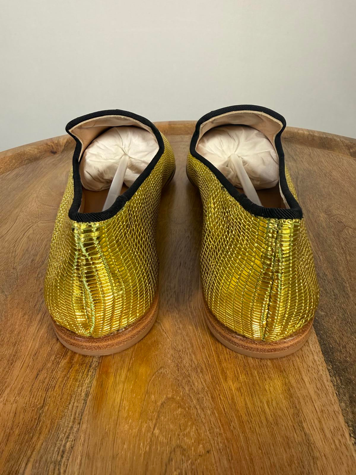 Giuseppe Zanotti Gold Tetra Trend Loafers Slip-On EU 34 (US 4) Luxury Flats NWB