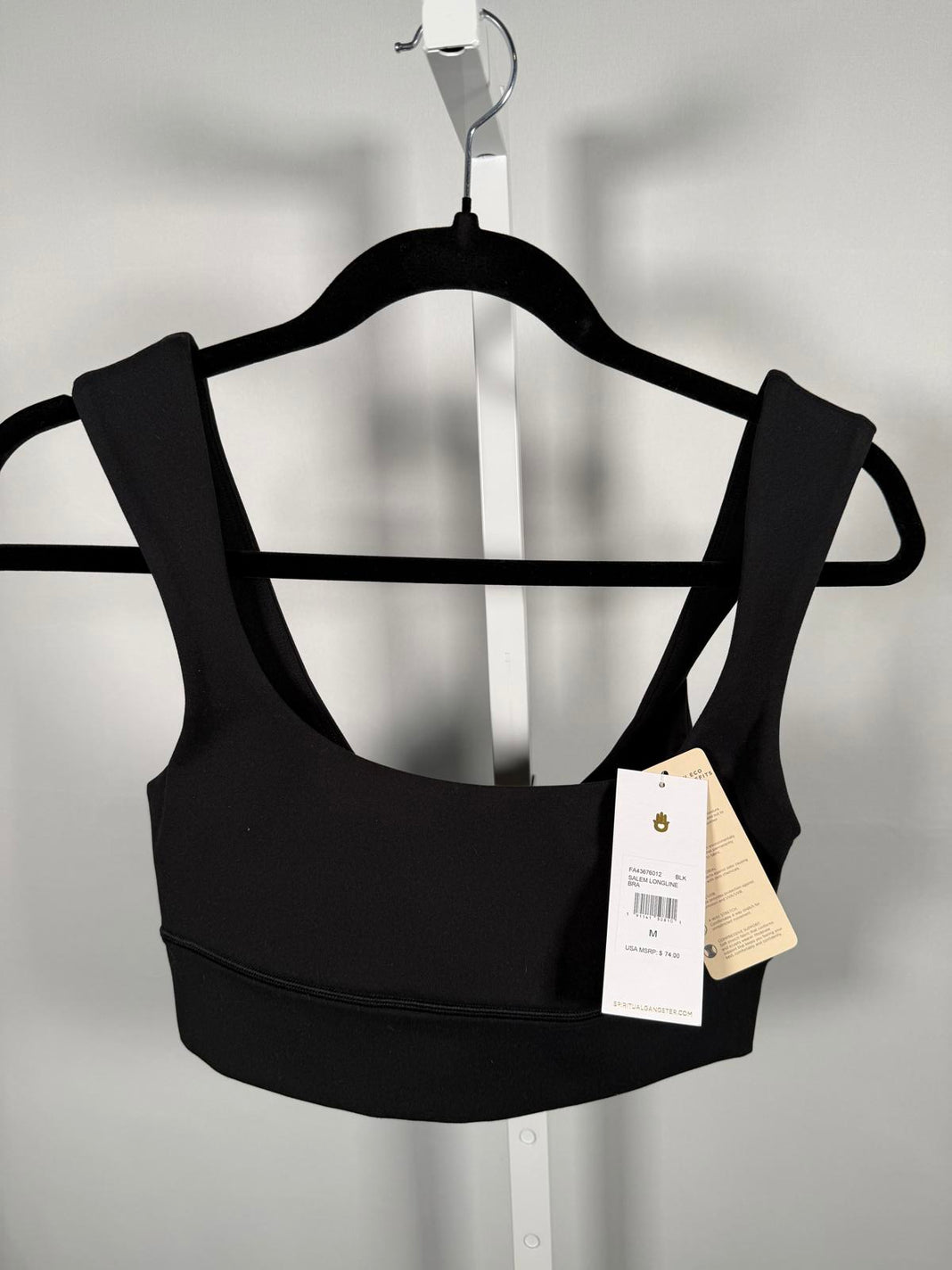 NWT Spiritual Gangster Salem Longline Sports Bra Black Size Medium