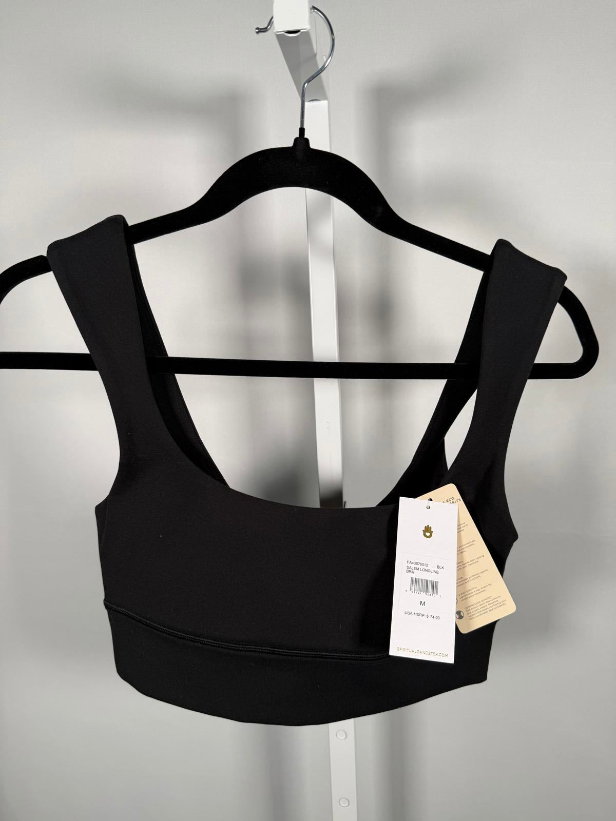 NWT Spiritual Gangster Salem Longline Sports Bra Black Size Medium