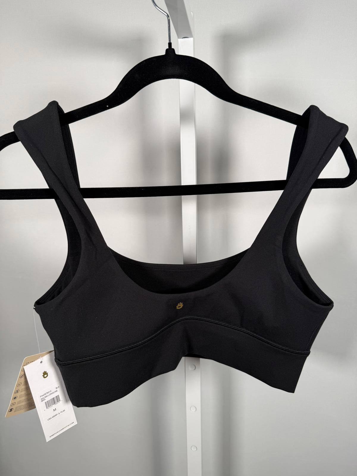 NWT Spiritual Gangster Salem Longline Sports Bra Black Size Medium
