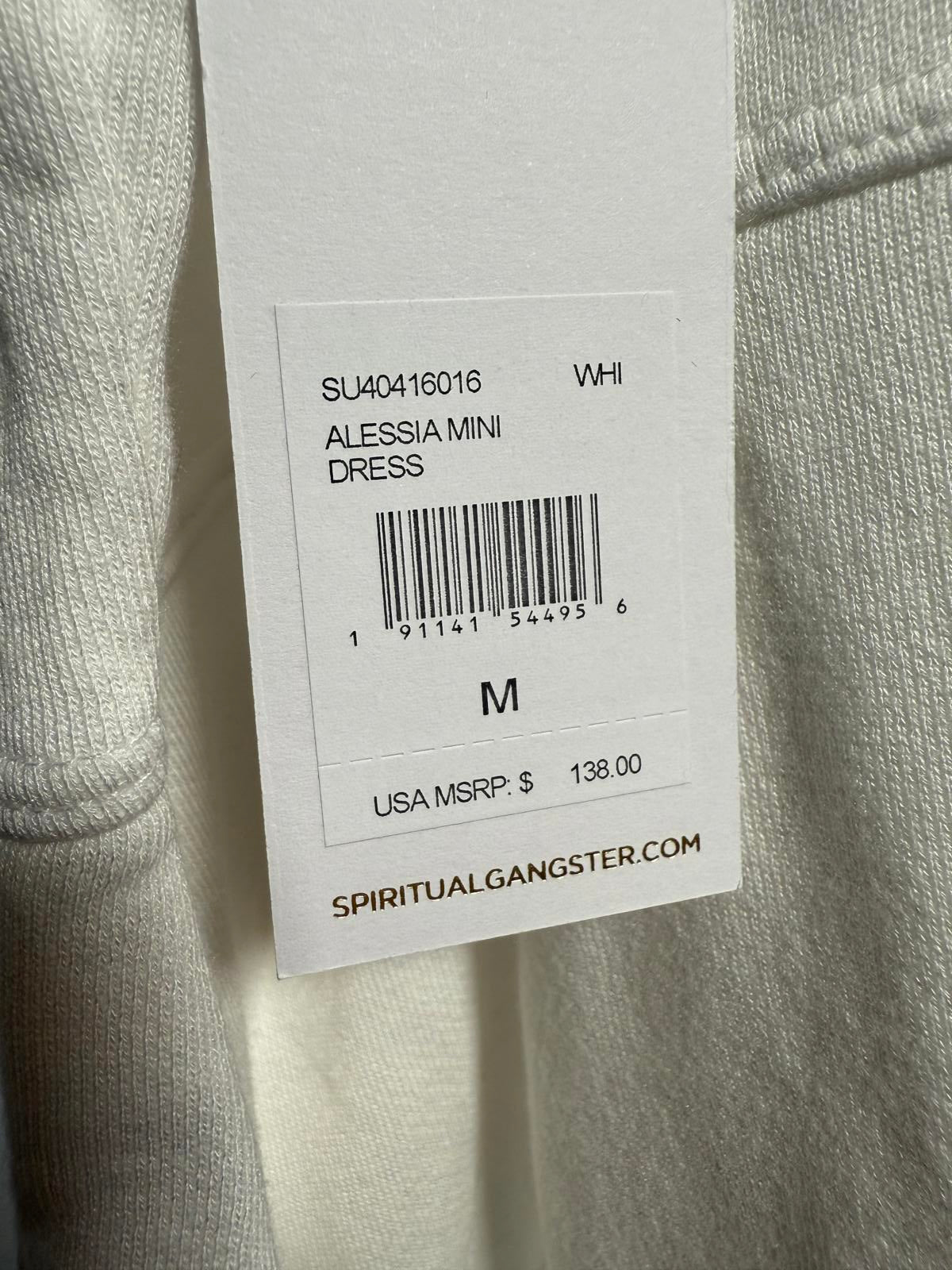 NWT Spiritual Gangster Women's Alessia Mini Dress White Size Medium