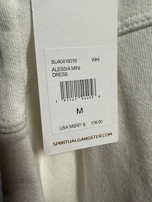 NWT Spiritual Gangster Women's Alessia Mini Dress White Size Medium