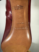 L’Autre Chose Burgundy Leather Ankle Boot Block Heel US 5 Made in Italy NWB