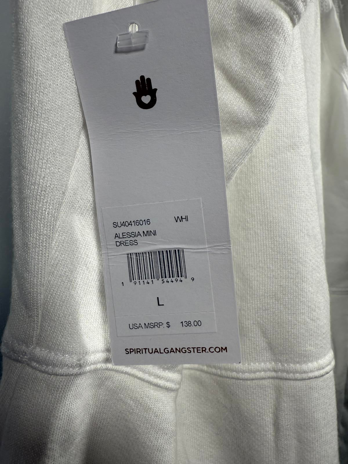 NWT Spiritual Gangster Women's Alessia Mini Dress White Size Large