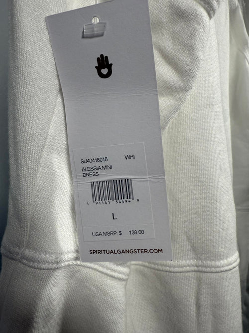 NWT Spiritual Gangster Women's Alessia Mini Dress White Size Large