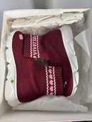 VIVETTA Knit Sock Boots Burgundy Pink Heart EU 35 US 5 Made in Italy NWB