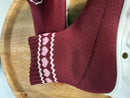 VIVETTA Knit Sock Boots Burgundy Pink Heart EU 35 US 5 Made in Italy NWB