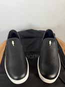 Neil Barrett Black Leather Slip-On Sneakers Unisex EU 38 NWB