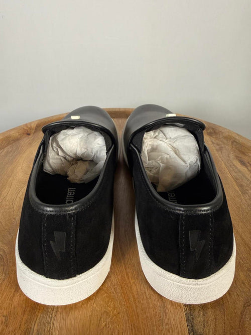 Neil Barrett Black Leather Slip-On Sneakers Unisex EU 38 NWB