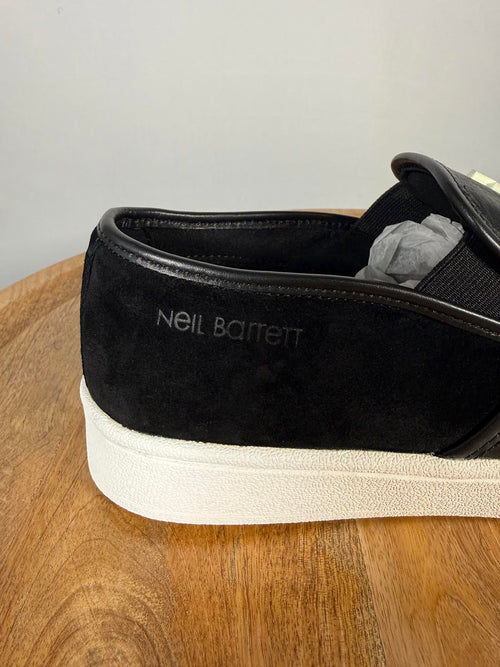 Neil Barrett Black Leather Slip-On Sneakers Unisex EU 38 NWB