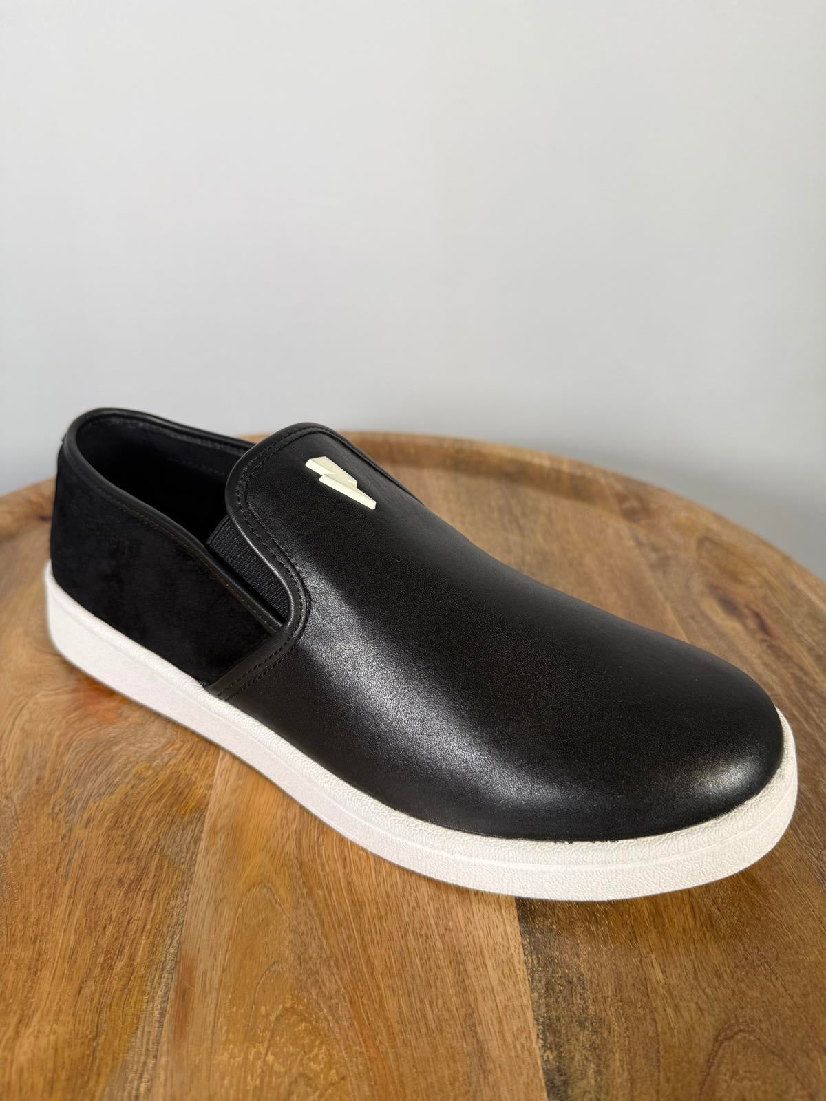 Neil Barrett Black Leather Slip-On Sneakers Unisex EU 38 NWB