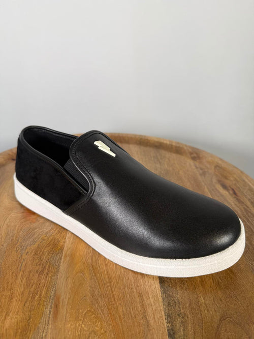 Neil Barrett Black Leather Slip-On Sneakers Unisex EU 38 NWB