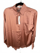 NWT LBLC The Label Smith Button-Up Blouse Pink Size XS
