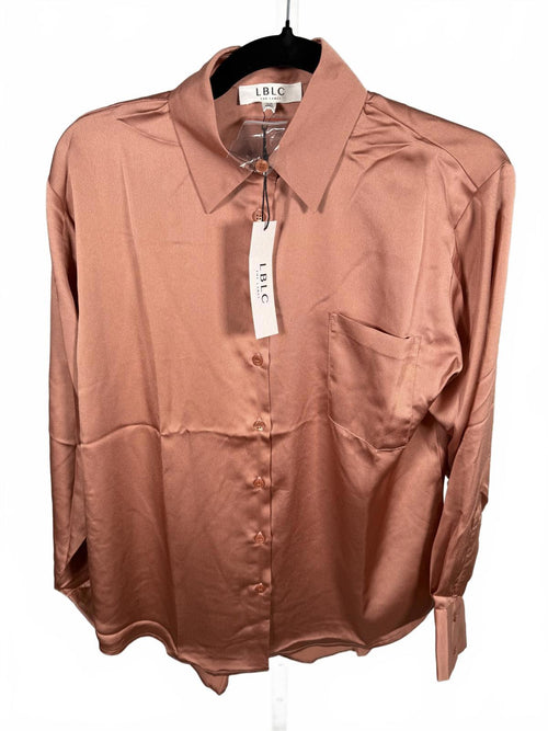 NWT LBLC The Label Smith Button-Up Blouse Pink Size XS