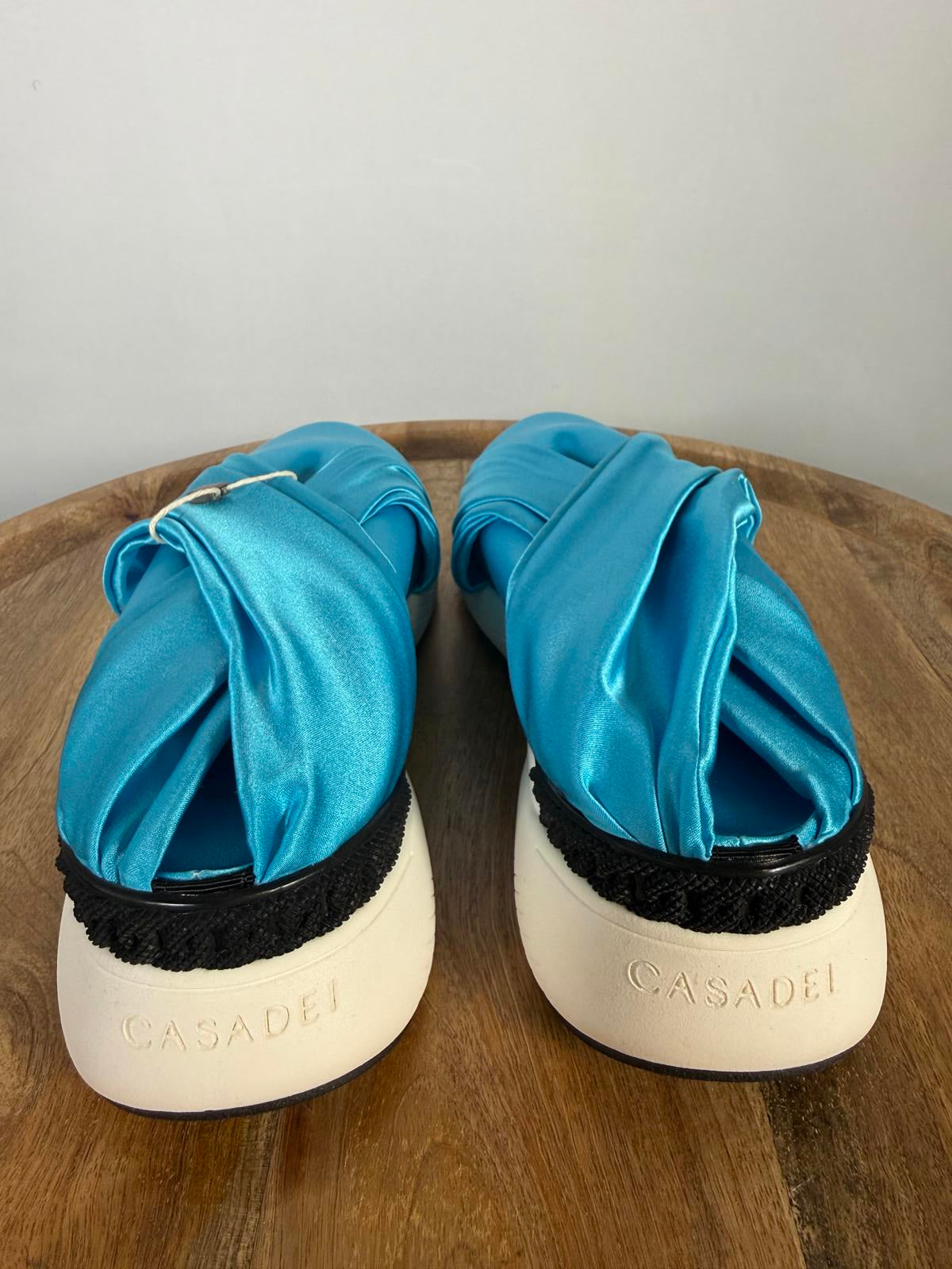 Casadei Satin Stretch Slip-On Women's Sneakers Blue Size US 6 EU 36 NWB $600