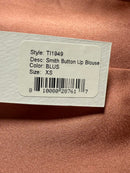 NWT LBLC The Label Smith Button-Up Blouse Pink Size XS