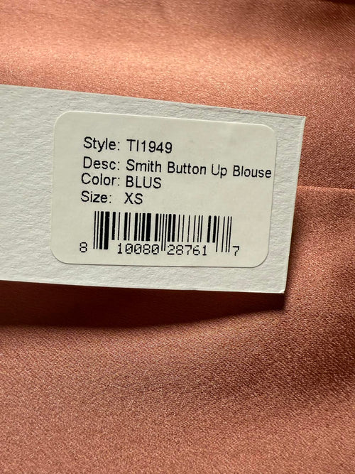 NWT LBLC The Label Smith Button-Up Blouse Pink Size XS