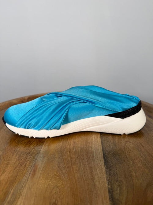 Casadei Satin Stretch Slip-On Women's Sneakers Blue Size US 6 EU 36 NWB $600