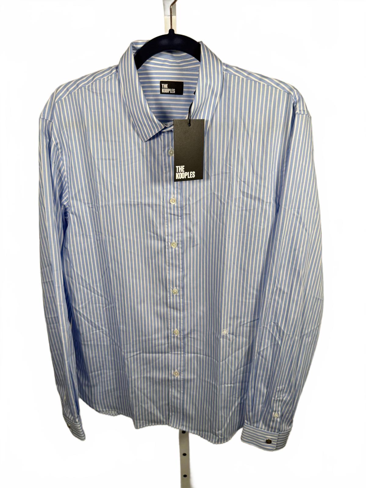 The Kooples Mens Blue And White Striped Long Sleeve Shirt - M NWT 235 MRSP