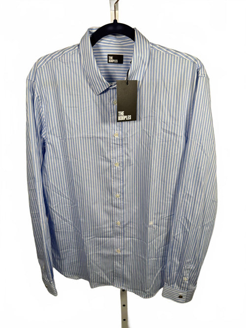 The Kooples Mens Blue And White Striped Long Sleeve Shirt - M NWT 235 MRSP
