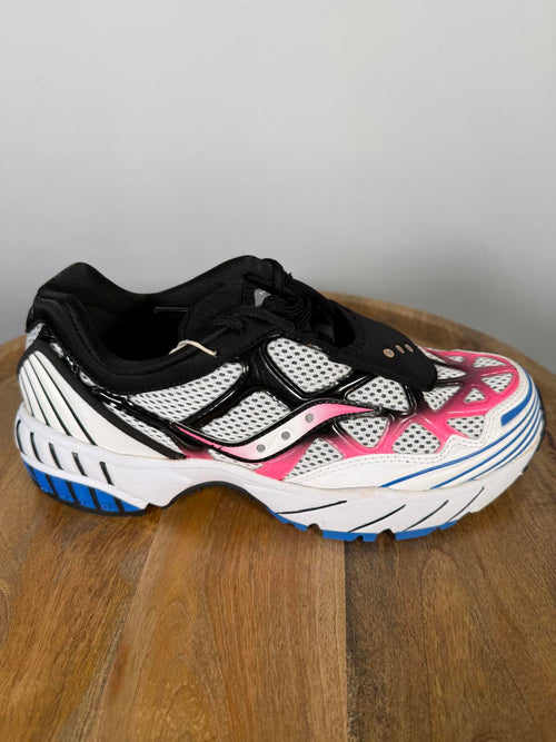 Saucony Grid Web Unisex Sneakers White Pink Blue Women’s 8 (Men’s 6) NWB