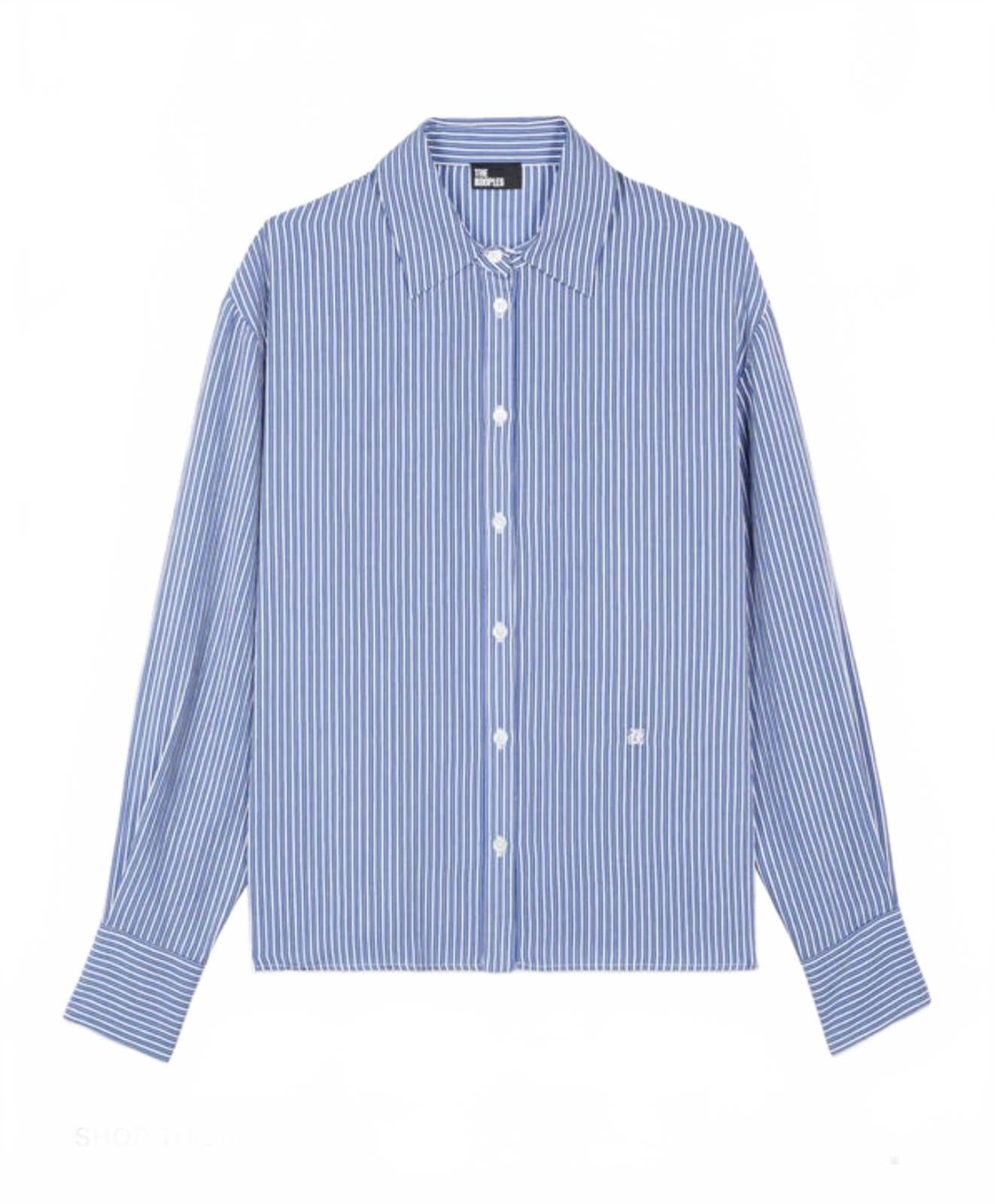 The Kooples Mens Blue And White Striped Long Sleeve Shirt - M NWT 235 MRSP