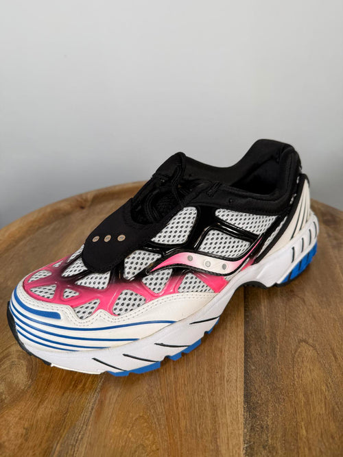 Saucony Grid Web Unisex Sneakers White Pink Blue Women’s 8 (Men’s 6) NWB