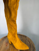 Steve Madden Risky Mustard Suede Below-the-Knee Boots Women’s Size 6.5 NWB