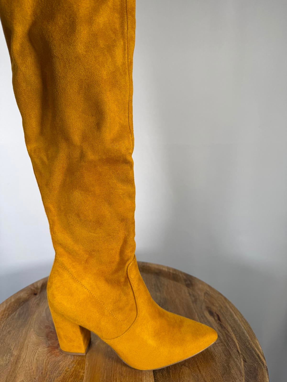 Steve Madden Risky Mustard Suede Below-the-Knee Boots Women’s Size 6.5 NWB